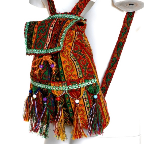 🔺 SALE 🔺Boho hippie style handmade backpack - Picture 3 of 6